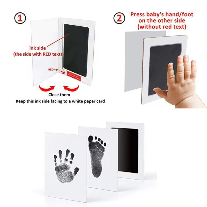 DIY Hand And Footprint Kit Ink Pads Photo Frame Handprint Toddlers Souvenir Accessories Safe Clean Baby Shower Gift