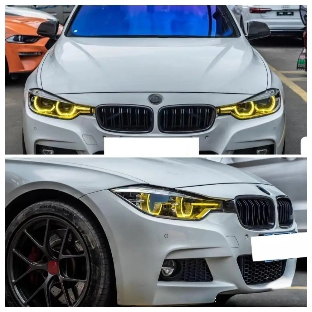 Módulos Amarelo DRL Angel Eyes, Luz diurna, Acessórios de carro LED, BMW Série 3, 320I, 330I, 340I, 2016, 2017, 2018