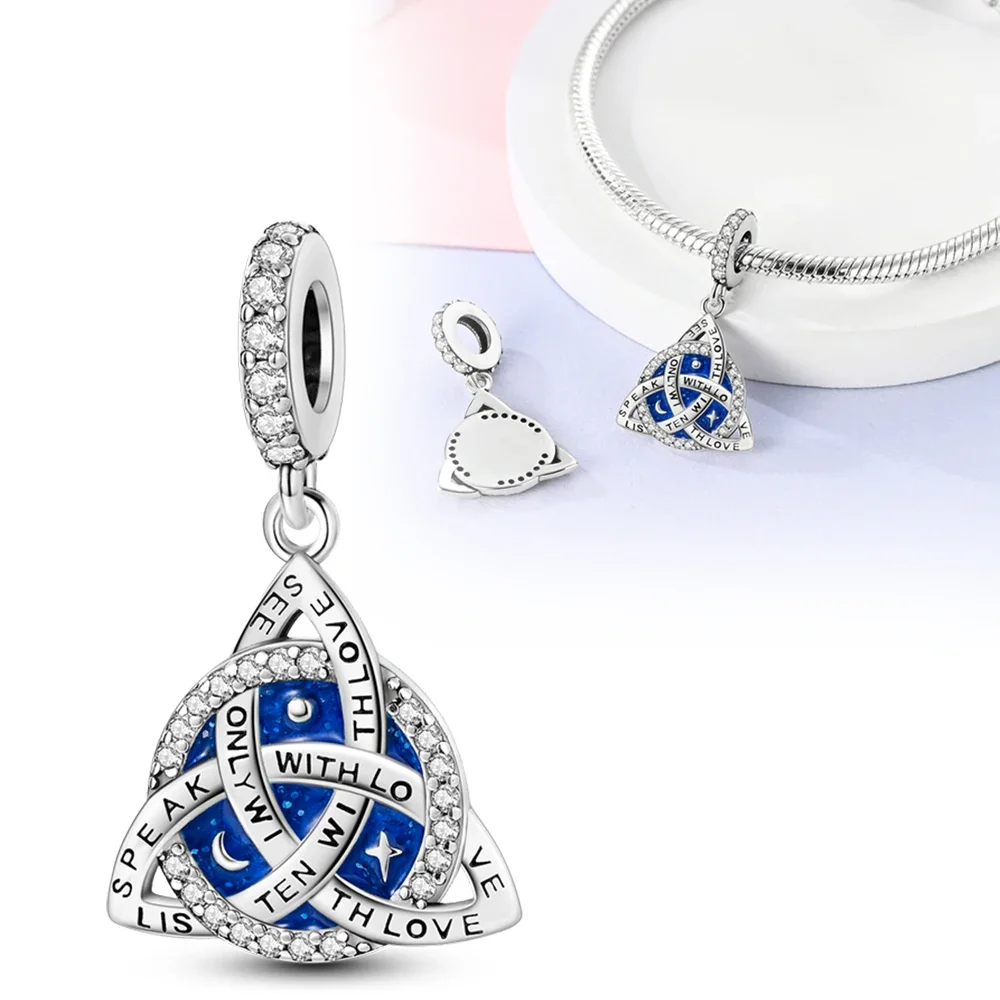 925 Sterling Silver 2024 Celtic Knot Star Charm For Original 925 Bracelet Necklace Jewelry Making