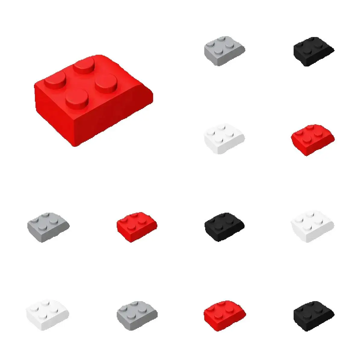 

50pcs 6215 Curved 3x2 Building Blocks Kit With 4 Studs Slope Bricks Particle Puzzle Educational Toys Children Birthday Gift