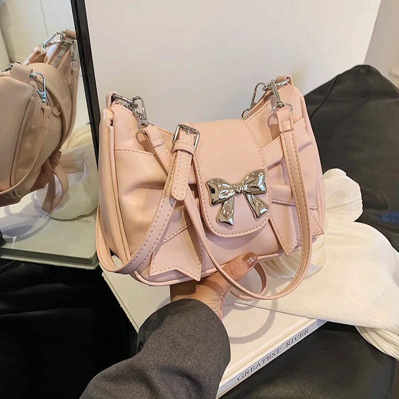 

Pu Bow Zipper Crossbody Bags Spring New Exquisite Women's Bags on Sale 2025 Commuting Temperament Versatile Women's Handbags