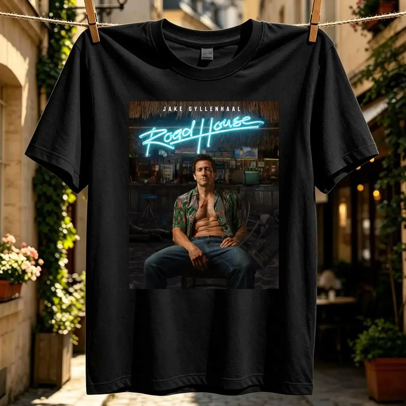 washed T Shirt Road House Jake Gyllenhall Movie Fan long or short sleeves vintage Washed Breathable Stylish fashion