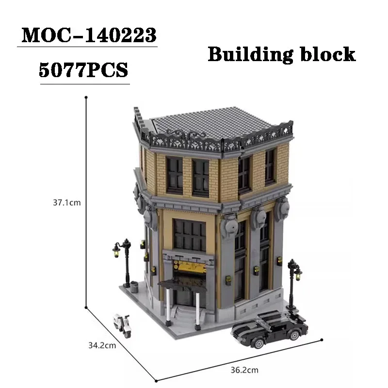 Baustein MOC-140223 straßen ansicht architektur stadt hotel 5077pcs erwachsene kinder puzzle bildung geburtstag weihnachts spielzeug