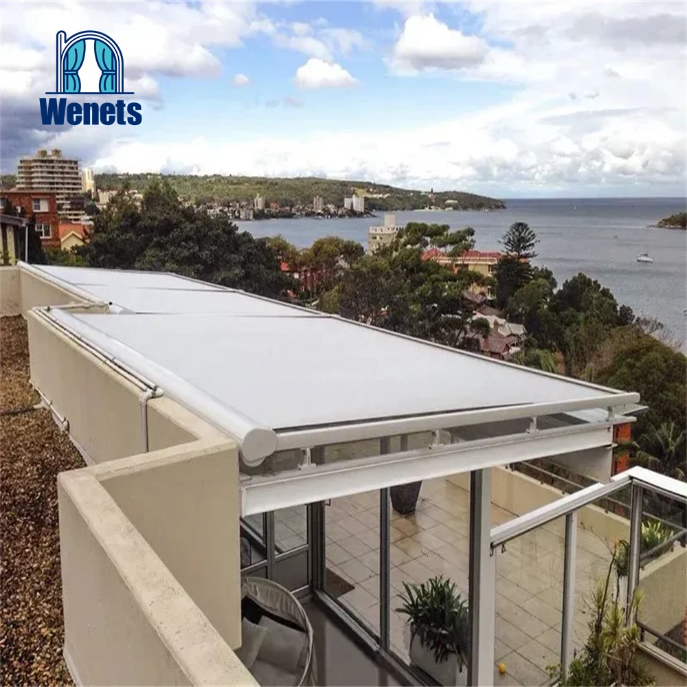 Sun Rain Protection Retractable Conservatory Awning with Aluminum Alloy Frame Acrylic Sail Sun Room Remote Control Operation