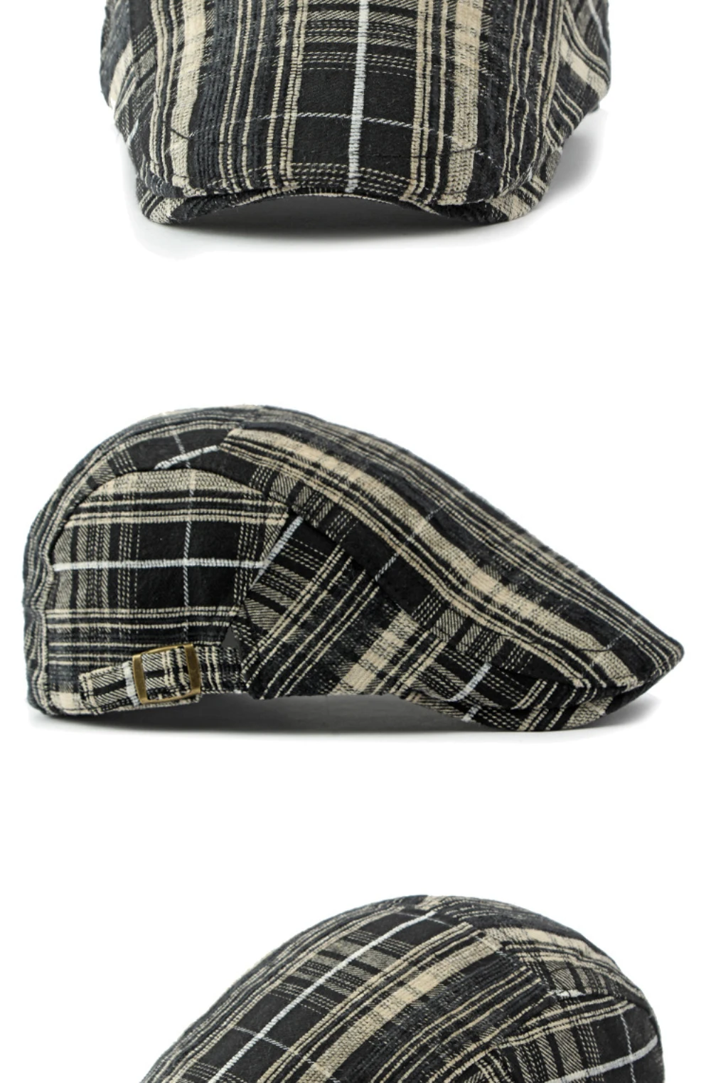 HT4316 Baskenmützen Warme Herbst-Winter-Baskenmützen für Männer und Frauen Künstler Maler Gestreifte Baskenmütze Männlich Weiblich Verstellbare Ivy-Flachmütze – Detail 8