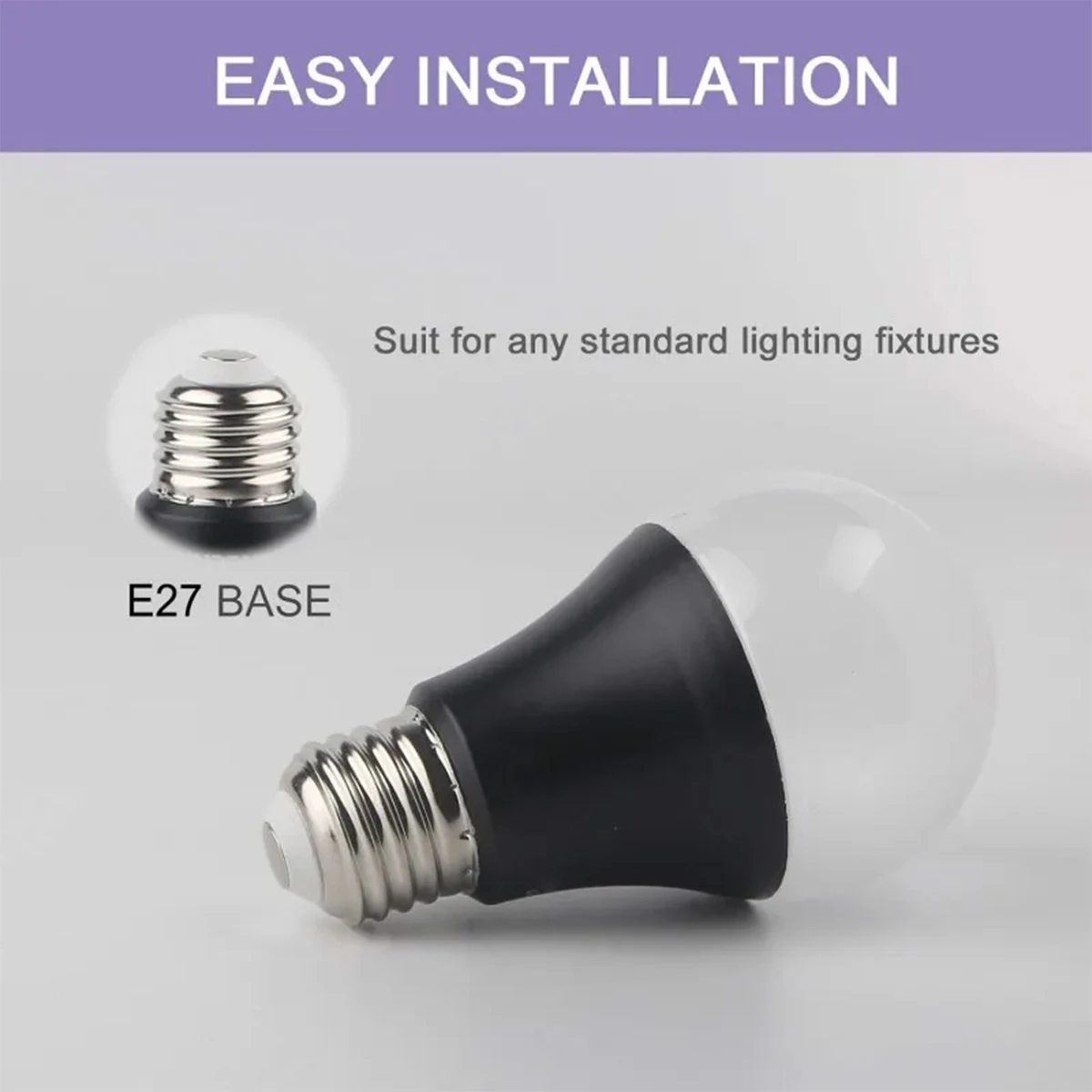 A19 Black Light Led Bulb 9W Beam UV Home Lamp Angle 395-400nm White-shell Spotlights 360° Decoration E27 Atmosphere Purple Globe