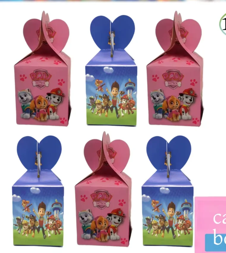 Skye Paw Patrol Popcorn Box Birthday Party Decor Dog Gift Box Cookies Candy Chocolate Box Kids Baby Shower Party Supplies Gifts - view 4