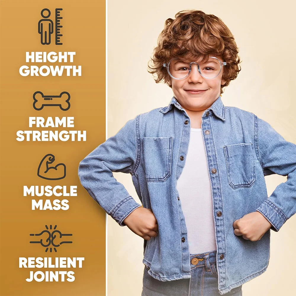 Height Growth Capsules - Calcium, Vitamin D3 & Zinc Blend, Bone Strength & Natural Growth Support for Kids, Teens & Adults