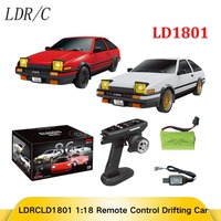 LDRC LD1801 1:18 AE86 RC Drift Car  2.4G Remote Control with Gyroscope  LED Lights & High-Grip Tires | Kids Racing Toy Gift 2025