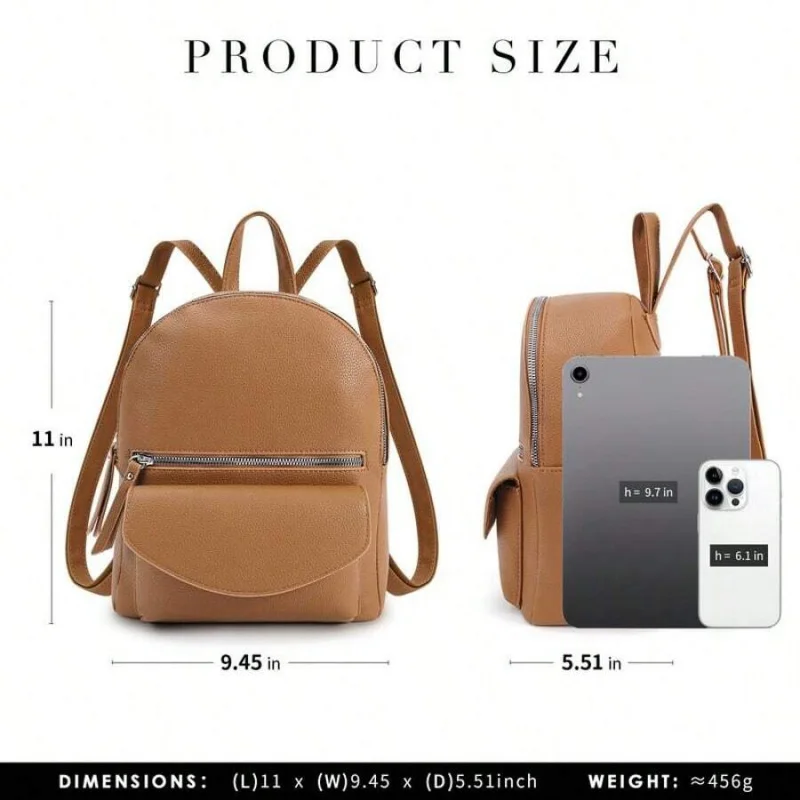 Mini mochila de couro vegano – bolsa de ombro feminina pequena, alça superior, casual e elegante para todos os dias e ao ar livre