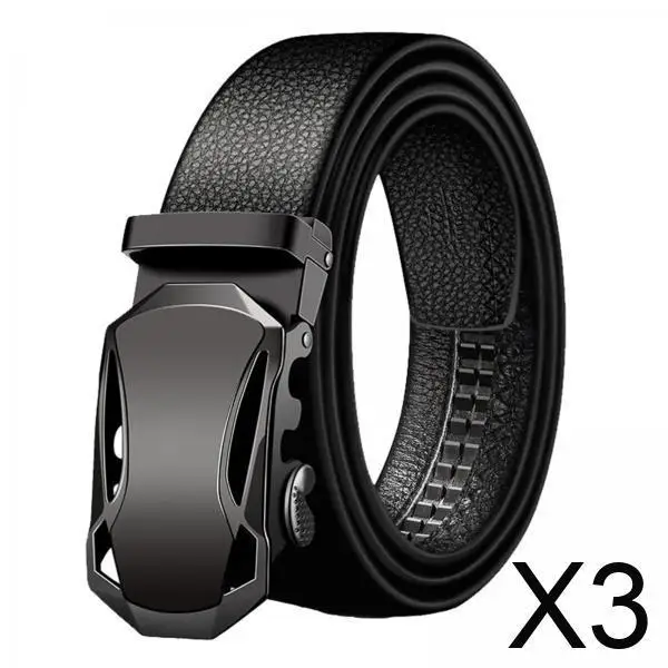 3x حزام رجالي فستان رسمي حزام منزلق بإبزيم تلقائي حزام سقاطة لبدلة العمل هدية رجالية
