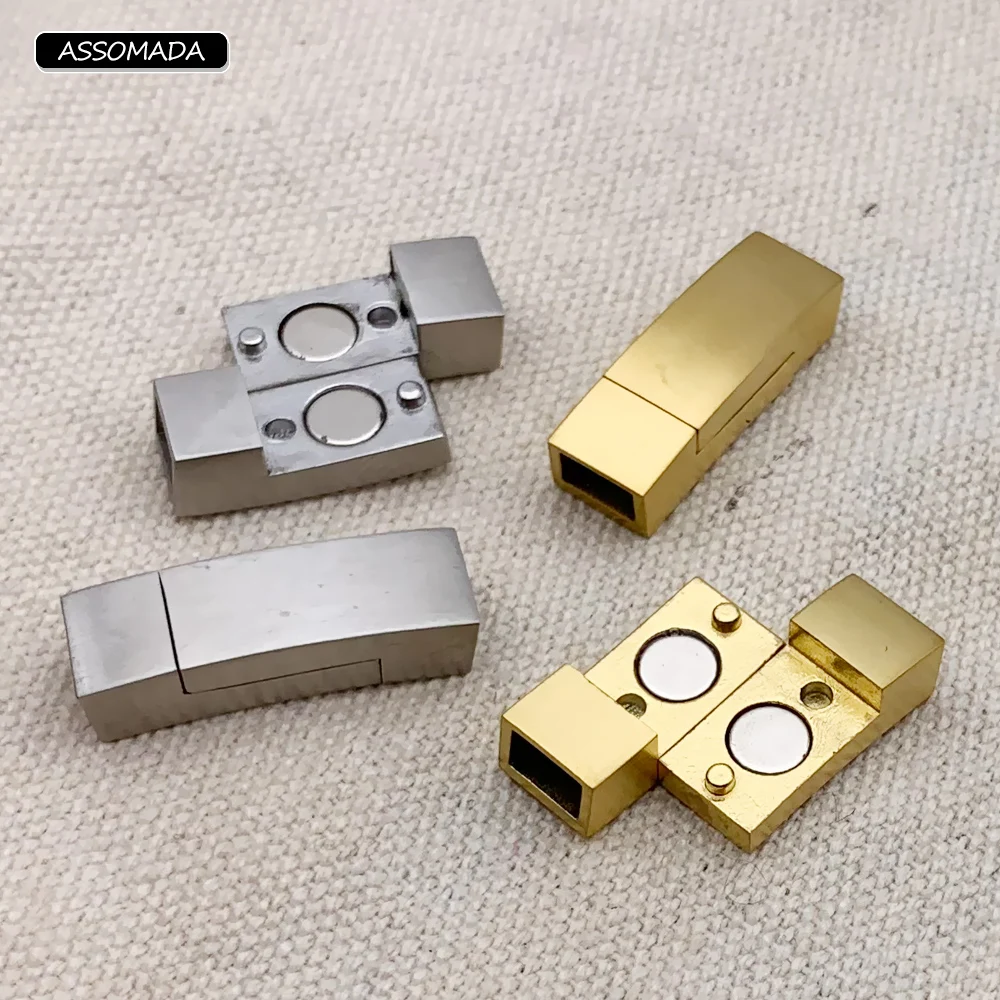 5.8Mm X 3Mm Rvs Magnetische Sluitingen Connector Gesp Handgemaakte Lederen Koord Gesp Sluitingen Armband Diy Sieraden Maken