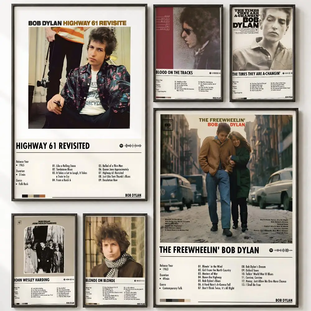 Music Ameican Singer B-Bob Dylan Poster High-Definition With Textured Finish Modern Style For Hallway Wall Art Decor