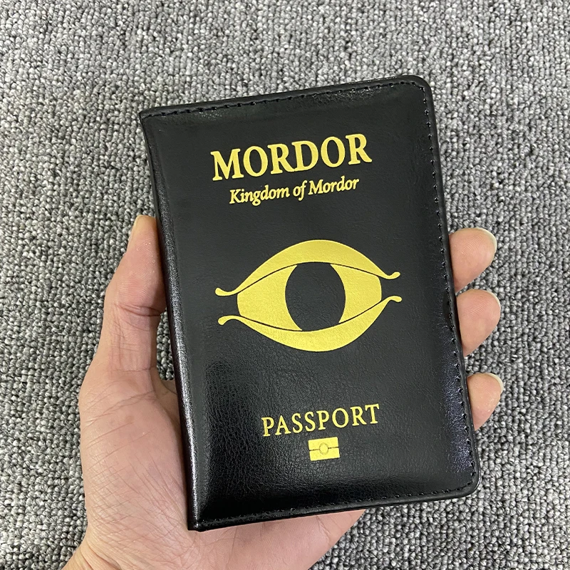 Custodia per passaporto Kingdom of Mordor di alta qualità custodia in pelle nera per portafoglio da viaggio per passaporto