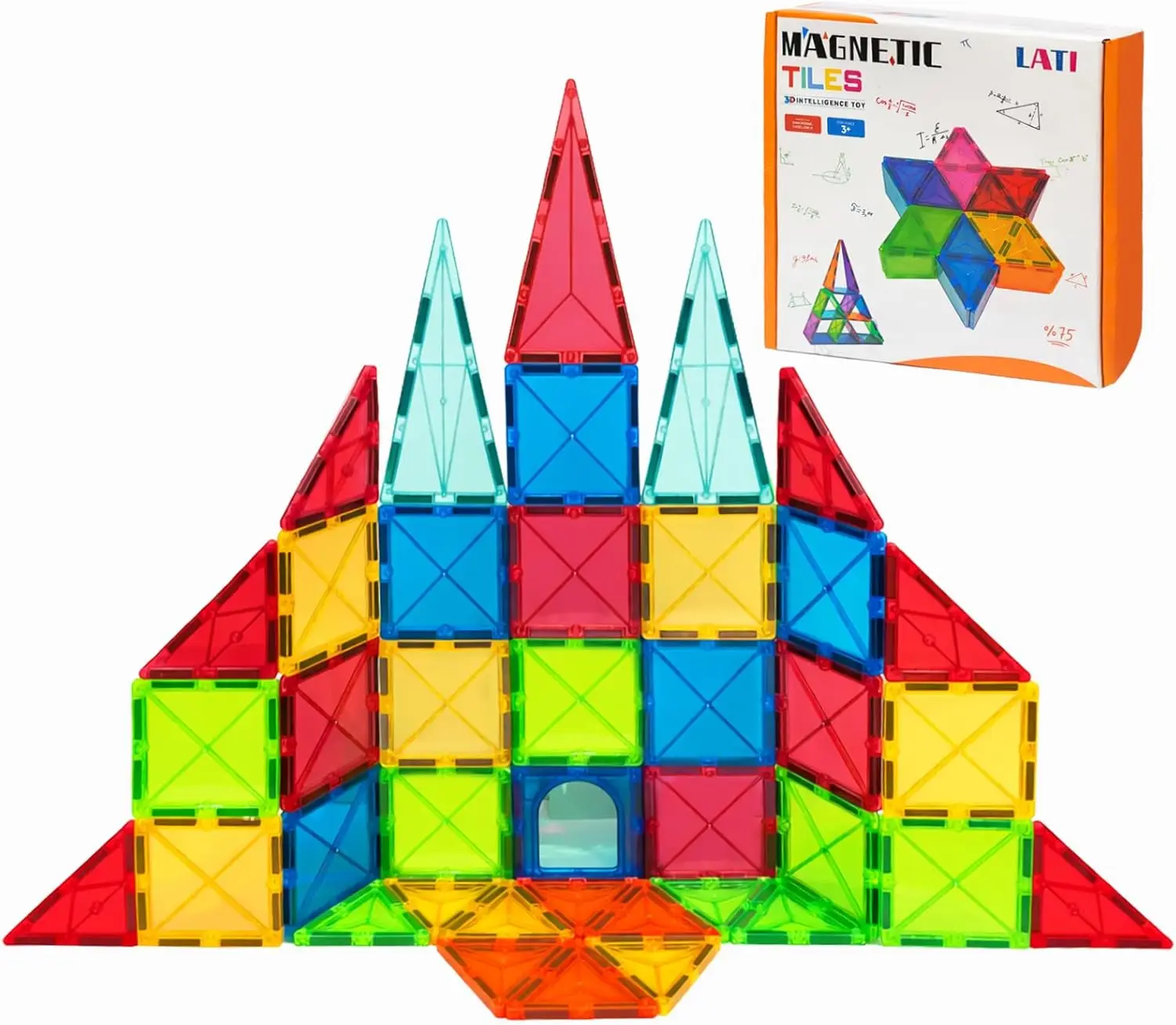 

Magnetic Tiles Starter Set for Kids, STEM Building Blocks for Early Learning, 3D & 2D Construction Toy Gift Ages 3-6