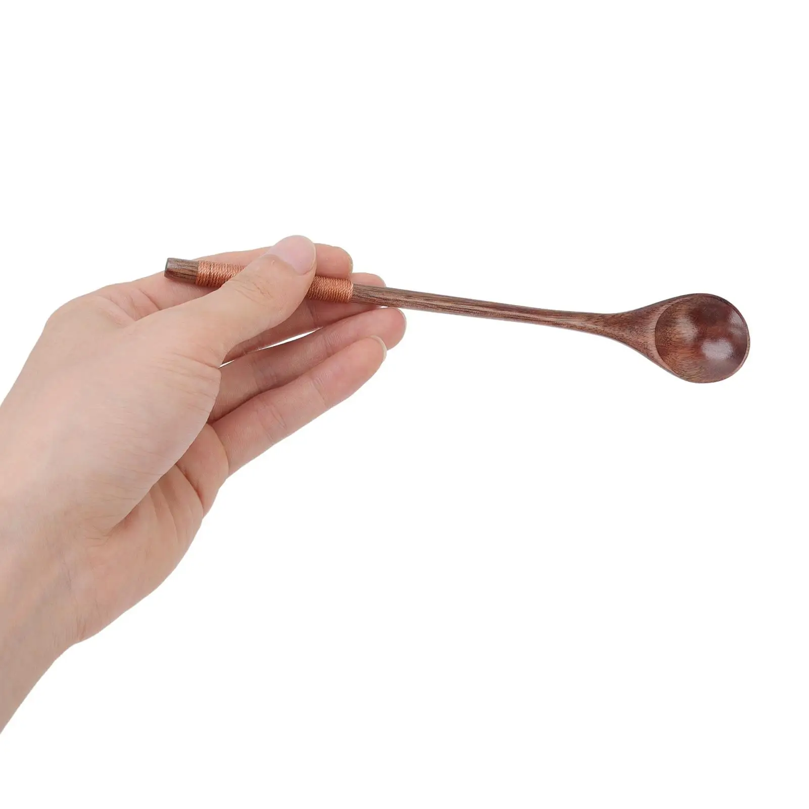 Eco-Friendly Long Handle Wooden Spoon Set Lightweight Comfortable  Rustproof Kitchen Stirring Utensils