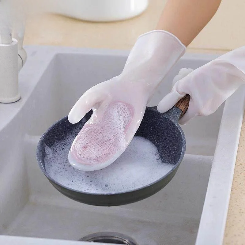 Waterproof Silicone Gloves Magic Cleaning Kitchen Gloves Women's Household Chores Durability Dishwashing Gloves Waterproof