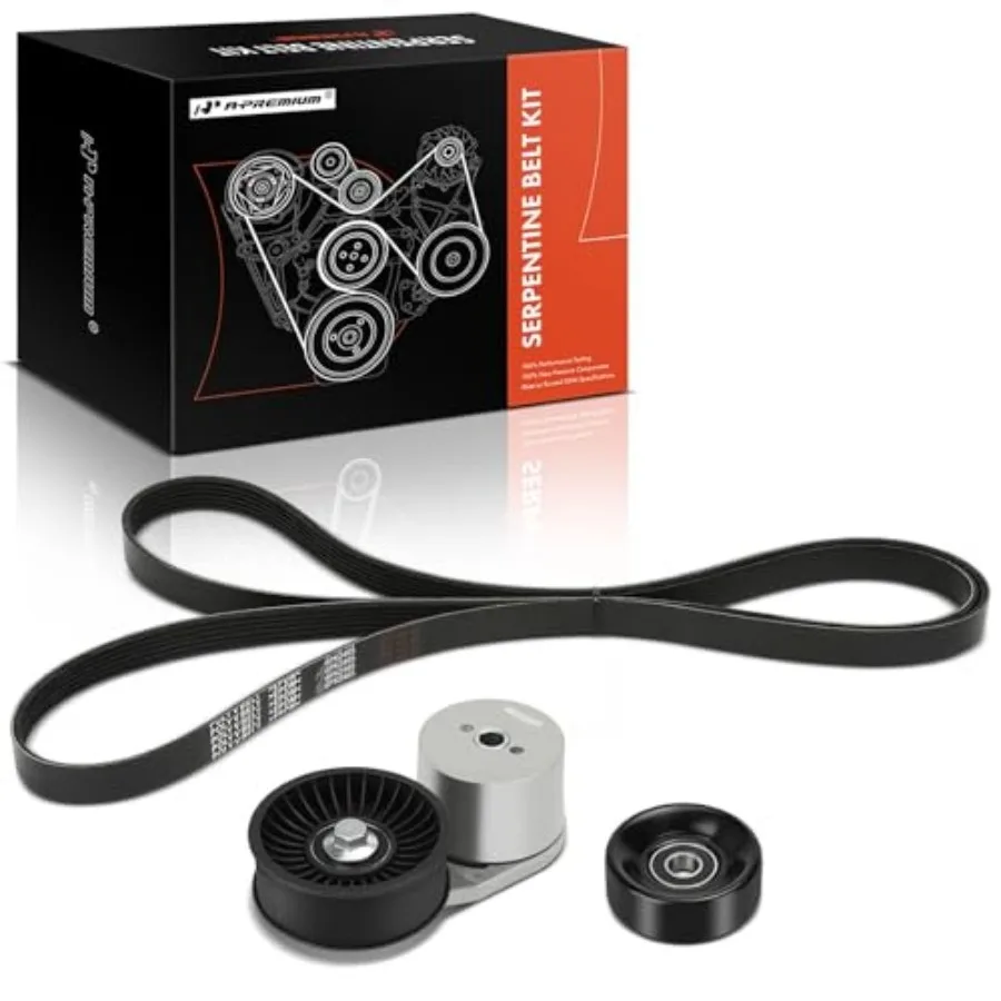 

Engine Serpentine Belt Drive Kit Compatible with Chevrolet C1500, C2500, C2500 Suburban, C3500, C3500HD, K2500, K2500 Suburban,