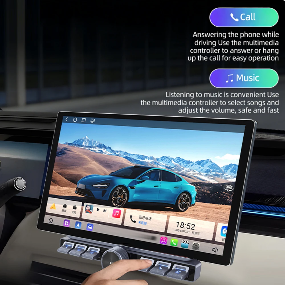 Wireless Smart Car Multimedia Remote Controller 7 Key Handsfree & Music Bluetooth Remote Control Button For Car Music Player