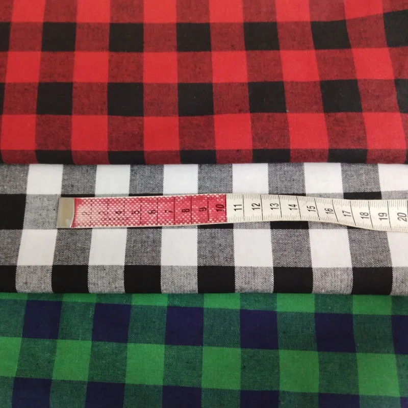 Red Black Green Black White Square Series Checks Checker Classic Pattern Printed Cotton Fabric Patchwork Cloth Dress Home Decor