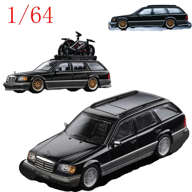 

Литая под давлением Mortal, масштаб 1/64, Mercedes-Benz 300TE (W124) Estate, черный/серебристый, двухцветная модель автомобиля из сплава, игрушки для мальчиков, подарок