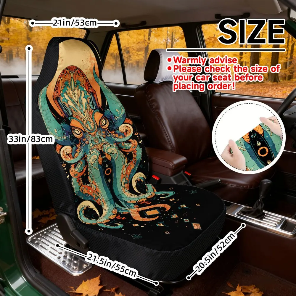 2pcs Octopus Under Harvest Design Front Covers | Comfortable And Fashionable, Lightweight, Machine Washable, Universal Fit For D