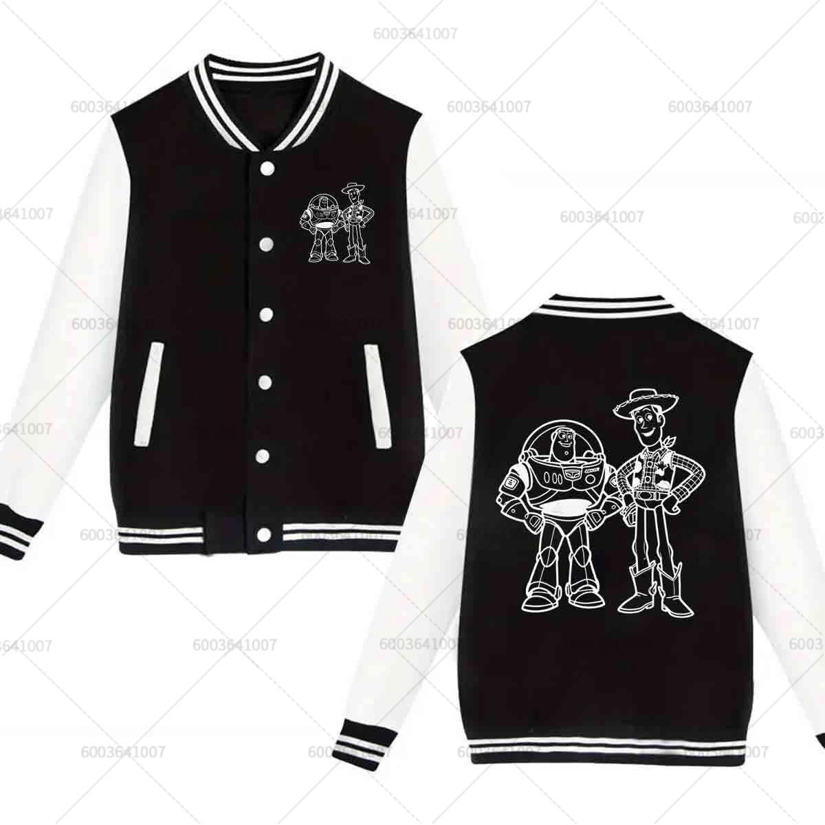 

Мужская женская бейсбольная куртка Disney Toy Story Вуди Базз Лайтер, осенне-зимние классические пальто, флисовые уличные толстовки с круглым вырезом
