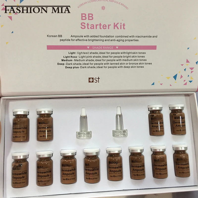 Korea Face 8ml Aufhellende BB-Creme Anfänger-Starterset Niacinamid/Peptid Faltenbekämpfende BB-Creme Hautpflege-Serum Schönheit