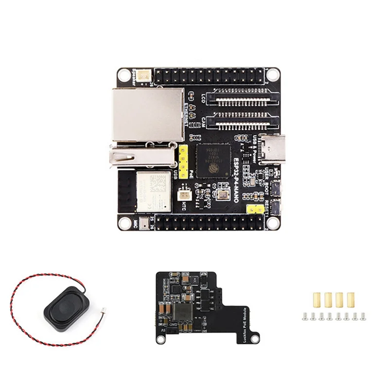 A47F-ESP32-P4-NANO Development Board+POE Module+Speaker Kit Dual-Core RISC-V Wifi6 Bluetooth5/BLE RJ45 100M Ethernet Port