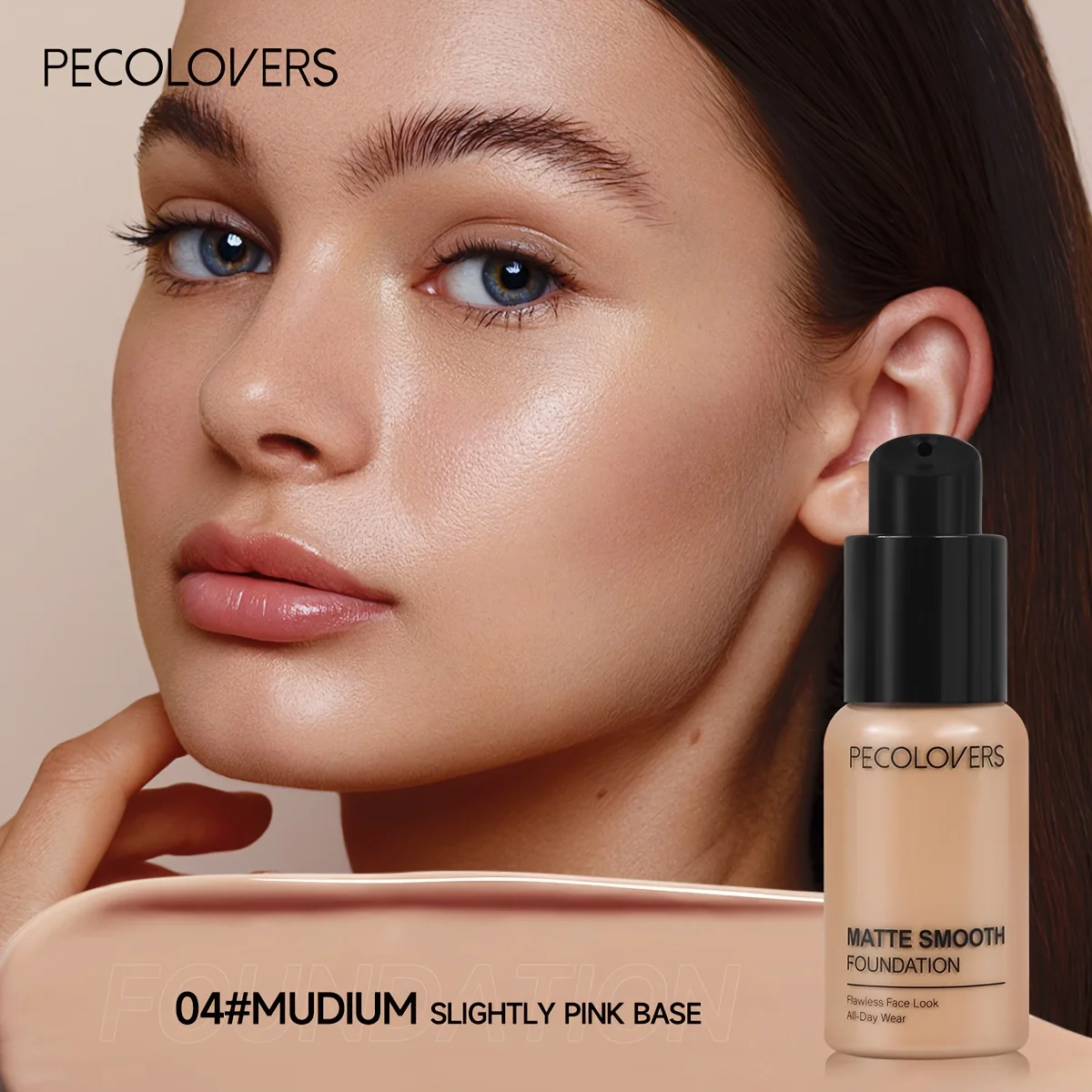 PECOLOVERS Matte Finish Liquid Foundation – Ölkontrollierender, wasserfester Concealer mit vollständiger Abdeckung für alle Hauttöne