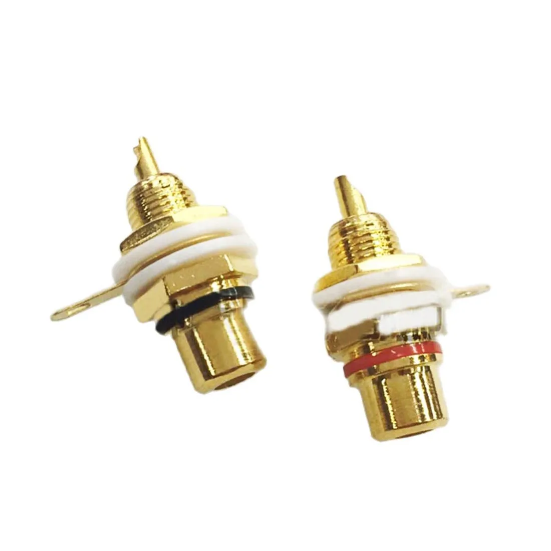 

A pair Banana Connector RCA Socket Housing Terminal for Hifi Audio Amplifier Loudspeakers Lotus Socket Black Red DIY