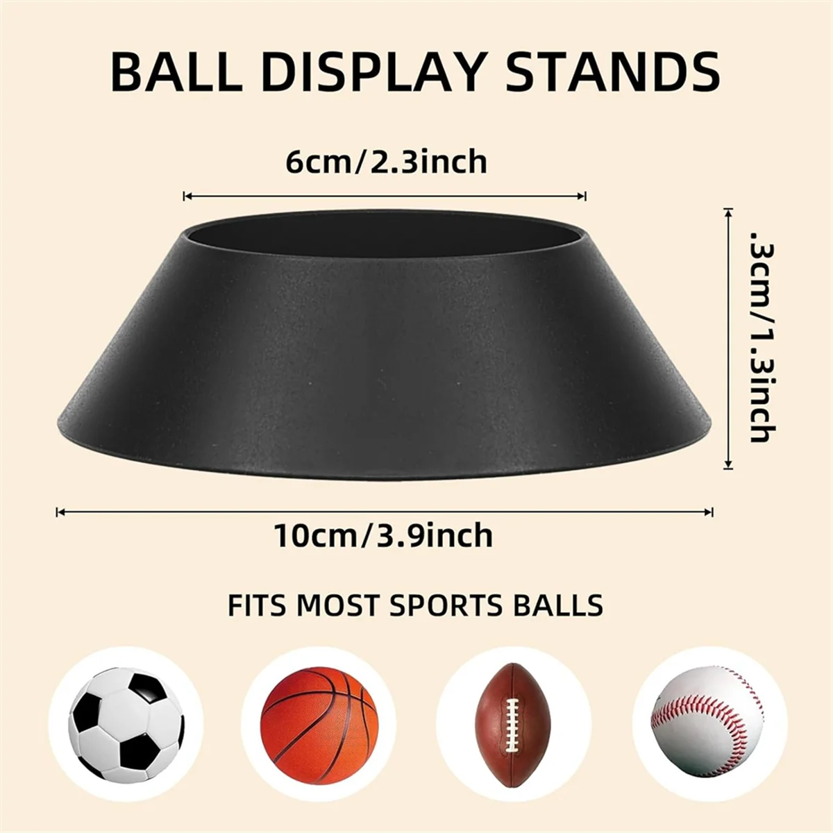 

N17R 6 Pcs Ball Display Stand Sports Ball Stand Holder Storage Rack for Basketball, Pedestal, Soccer, Football, Volleyball
