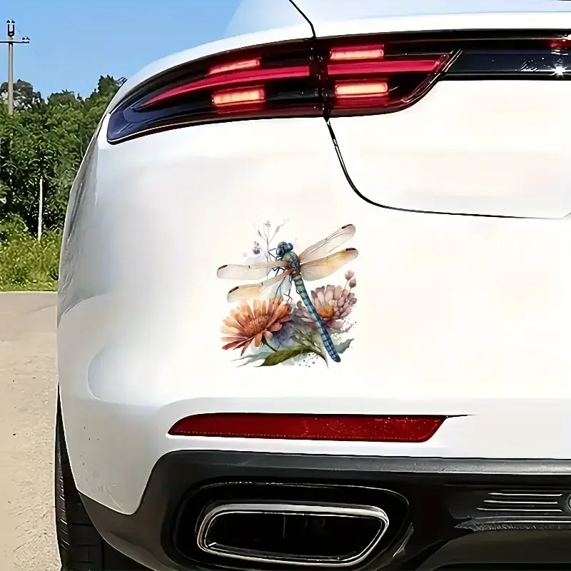 Premium 3D Dragonfly Vinyl Decal - Waterproof & Self-Adhesive, Perfect for Cars, Laptops, Trucks, Motorcycles - Scratch-Resistan