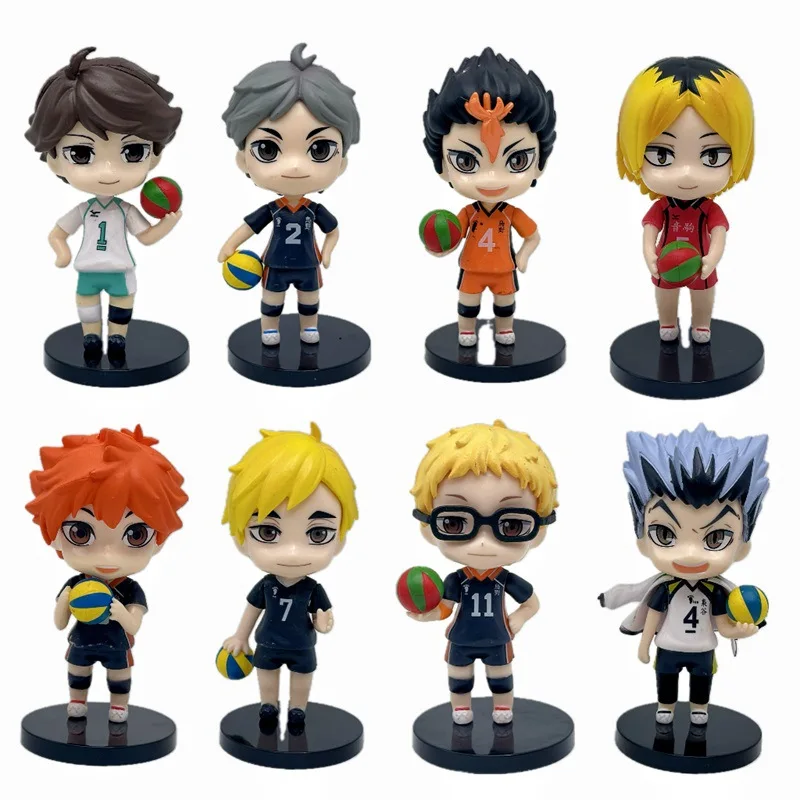 

Trendy toys Japanese 8 Q-version volleyball boy figures Hinata Shoyang Nishiya Yu toy doll model kid grabbing ornaments