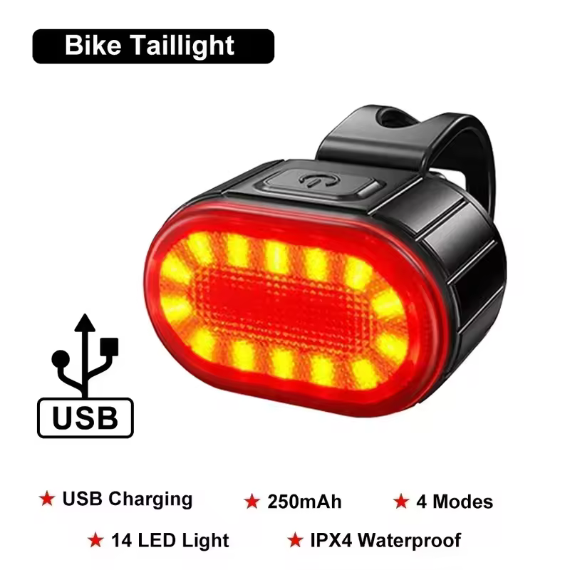 BUCKLOS Bike Light Set Rechargeable Rear Light Front Lamp Waterproof Riding Headlight USB MTB Taillight Led 1PC Cycling Parts - Image 12