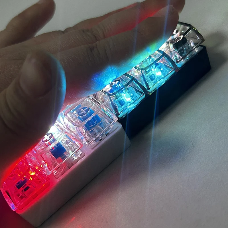 New DIY Keyboard Fidget Keychain Keys Button Relief Stress Clicker Toy Keycap 9Keys Emit Light Finger Keyboard Cap Adult