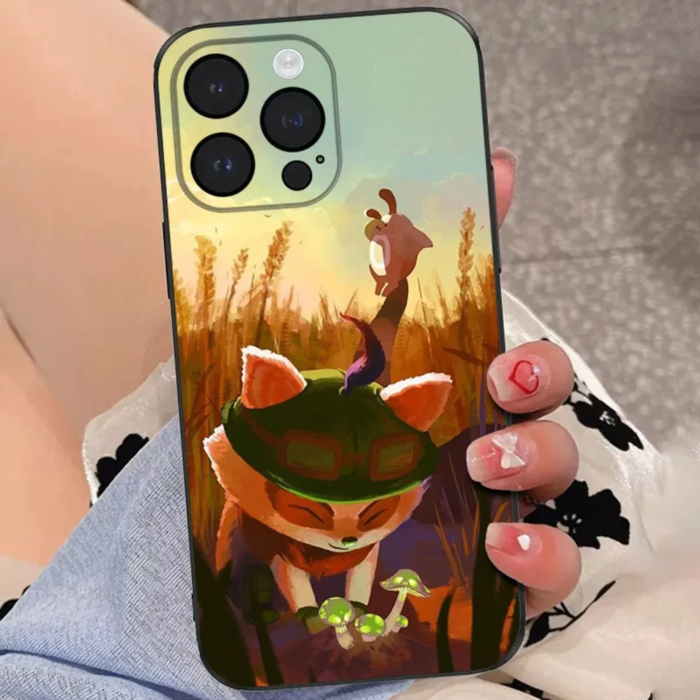 L-League of Legends Teemo Phone Case For iPhone 15,14,13,12,11 Plus,Pro,Max,XR,XS,X,7,8 Plus,SE,Mini Soft Black Cover