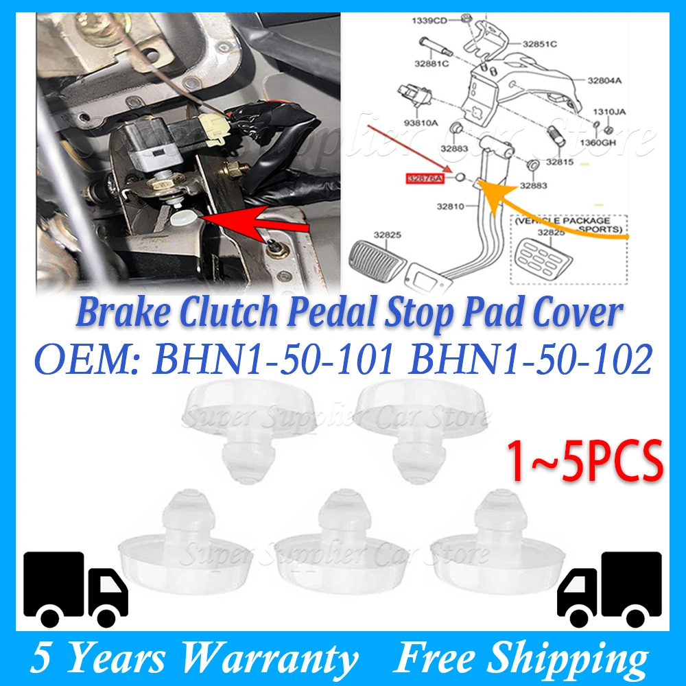 Car Brake Pedal Stopper Brake Light Switch Dampers Buffer Rubber Pad For Hyundai Kia 1/2/3/5Pcs 3287636000 3287625000