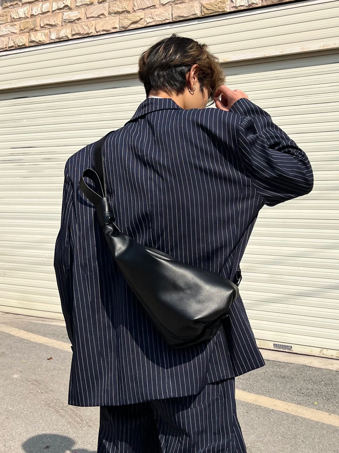 

NIN Design Minimalist Retro Unisex Underarm Bucket Bag Tote Bag Street Style Crossbody Bag PU Leather Color Leisure