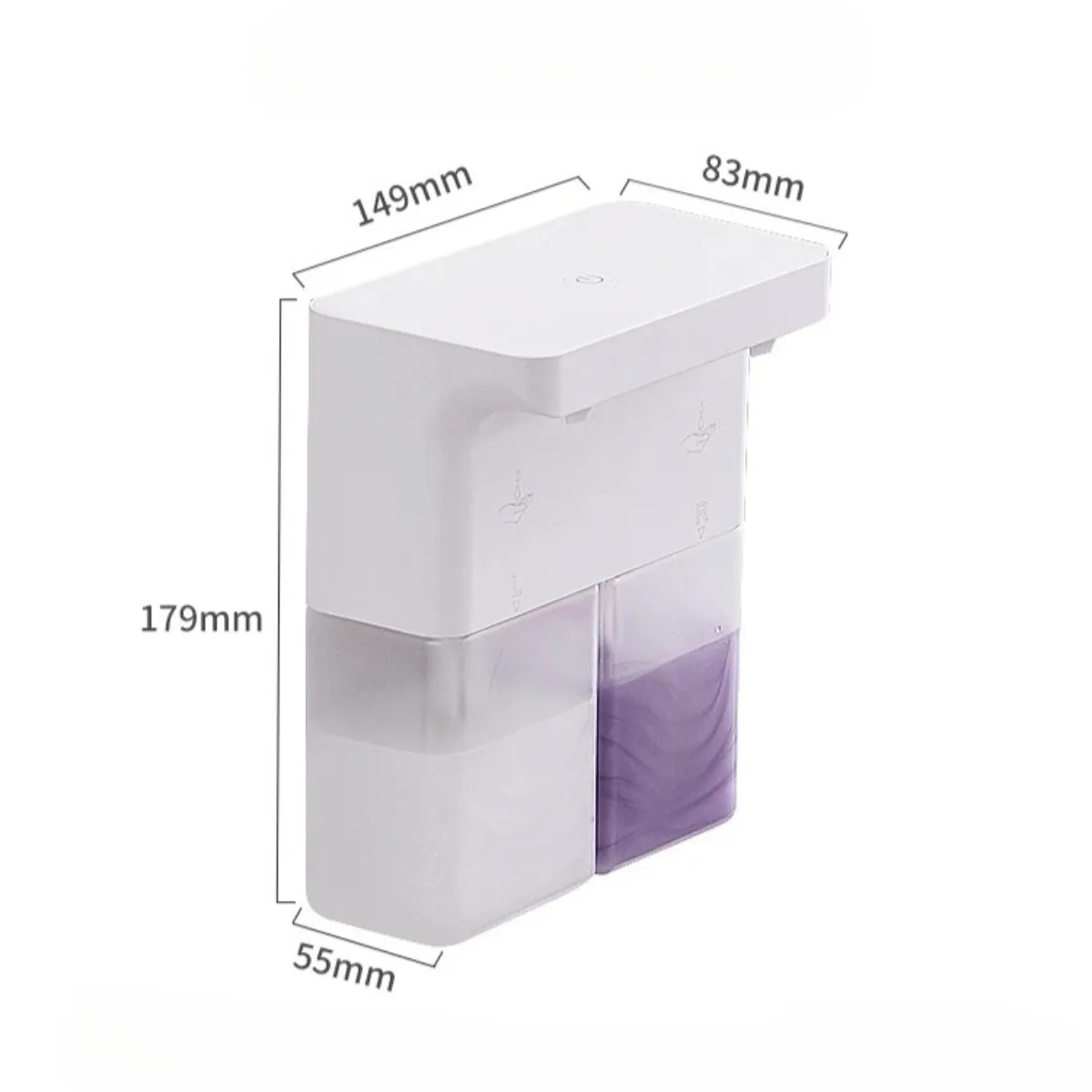 600ml Automatic Foam Soap Dispenser Double-Head Touchless Rechargeable 3-Level Adjustable Induction Sensor for Kitchen Bathroom