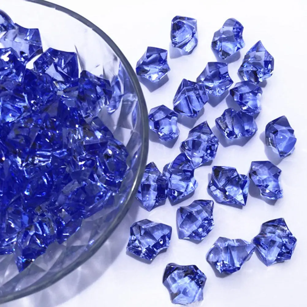 200Pcs Acrylic Crystal Stones Irregular Ice Lump Resin for Vase Filler Aquarium Decor Table Scatter DIY Decoration 1.8x2.5cm