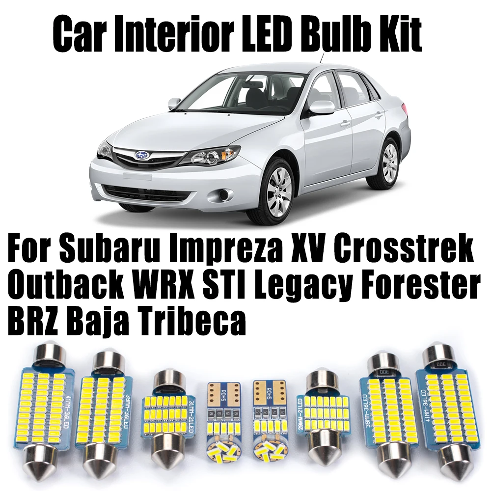 Canbus para Subaru Impreza XV Crosstrek Outback WRX STI Legacy Forester BRZ Baja Tribeca Kit de bombillas de coche luz LED de techo Interior