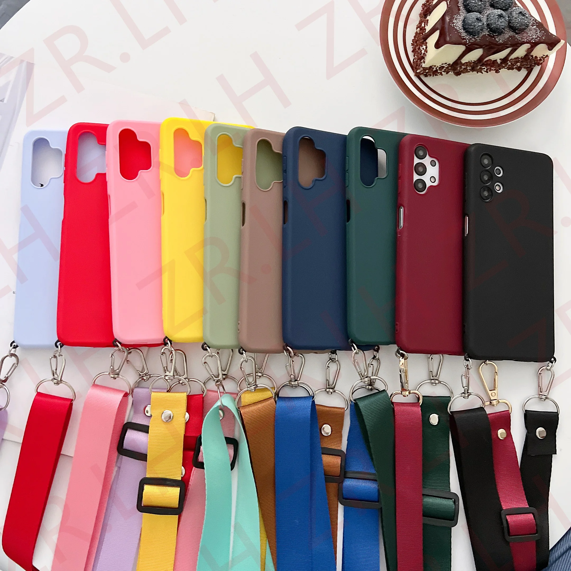 Fashion Crossbody Strap Phone Case For Samsung Galaxy S22 S21 S20 Ultra A51 A31 A50 A32 A52 A71 A72 A22 A53 TPU Silicone Cover