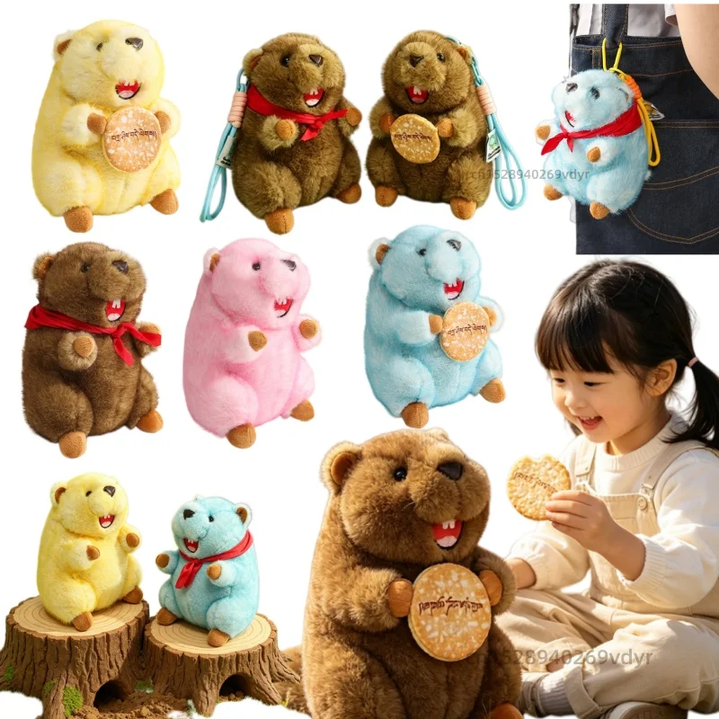 Cuddly Happy Marmot Plush Toys Soft Cartoon Groundhog Doll Warm  Companion Kids Hugging Animal Doll Birthday Gift  for Friends