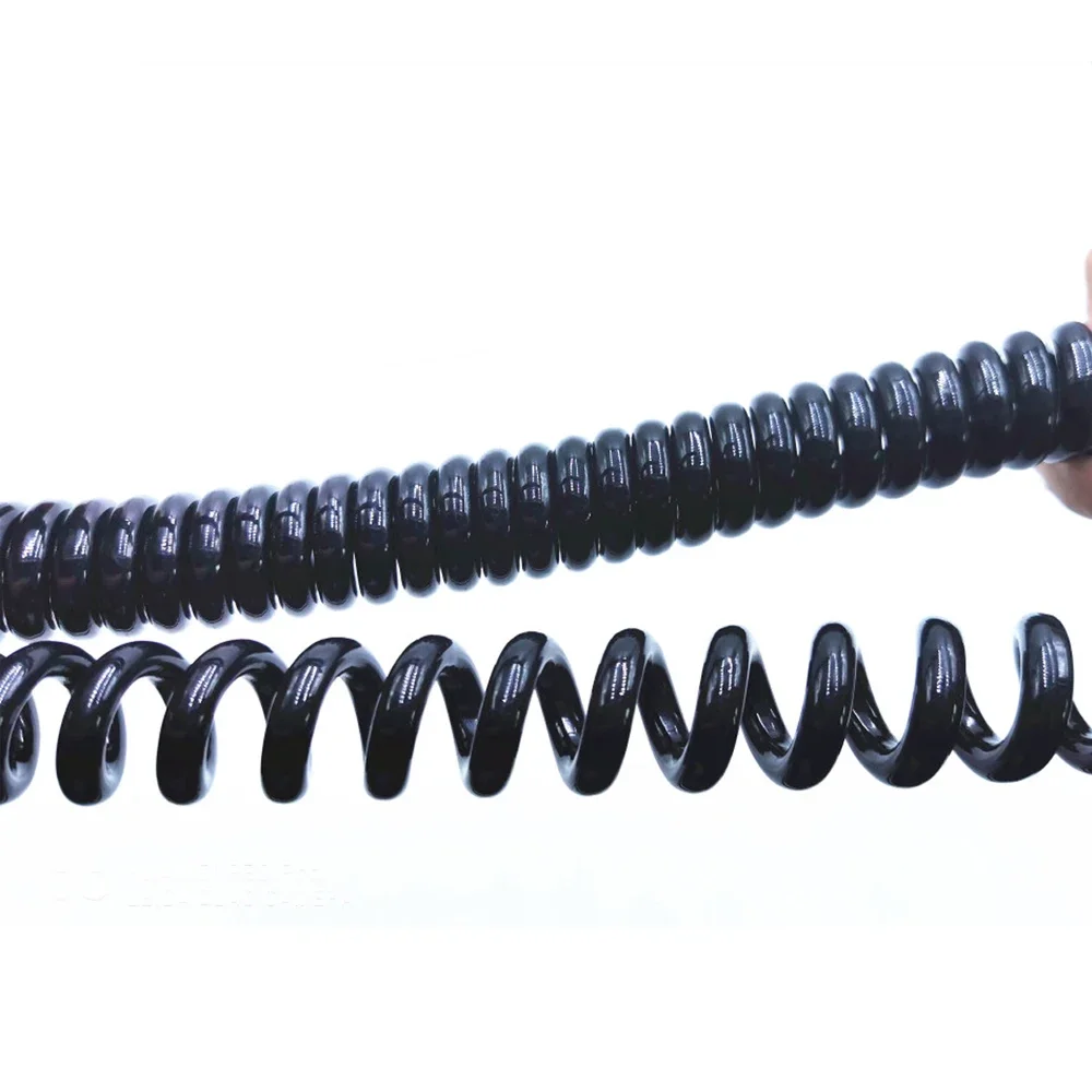 4PIN 5M Spring Cable Telescopic Wire Spiral Stretchable Extension  for Bus Turck Van Lorry RV Monitor DVR TV Camera Connection
