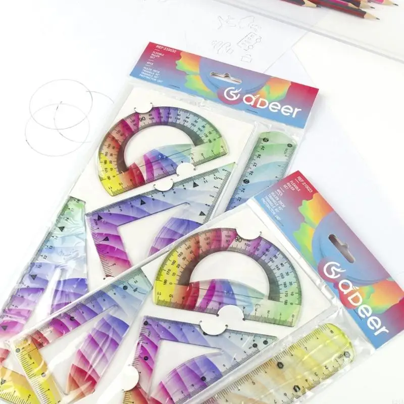 Vibrant Colorful Ruler Set For Students Artists And Creative Projects