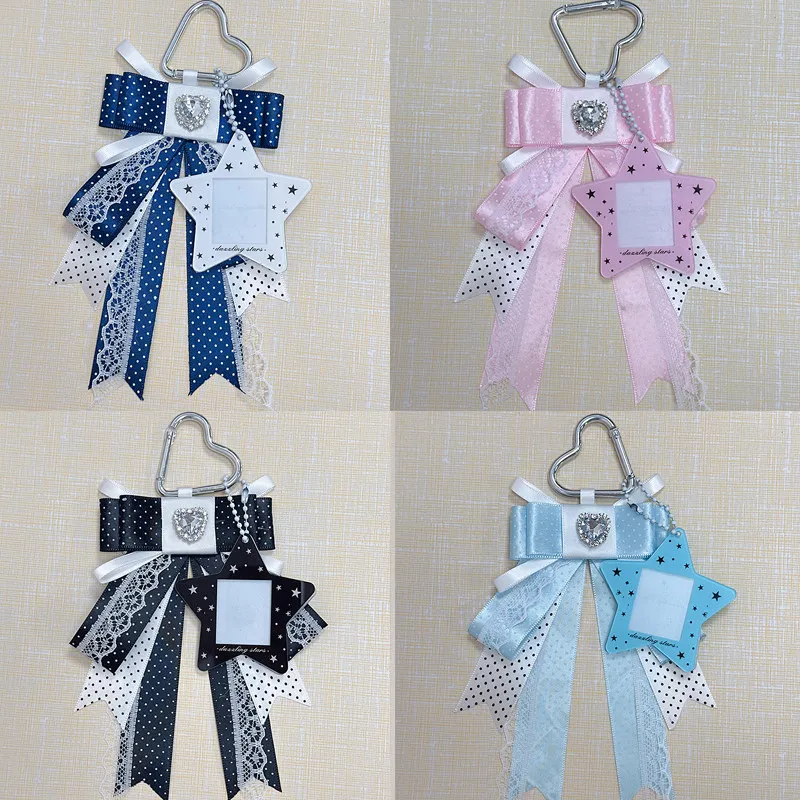 

ins cute Dot ribbon Bow bag Charm hand made lolita Ita bag Accessories Little star picture frame lolita keychain