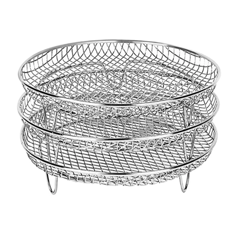 Acessórios para fritadeira a ar, rack versátil aço inoxidável para assar, para a maioria fritadeiras a ar, envio direto