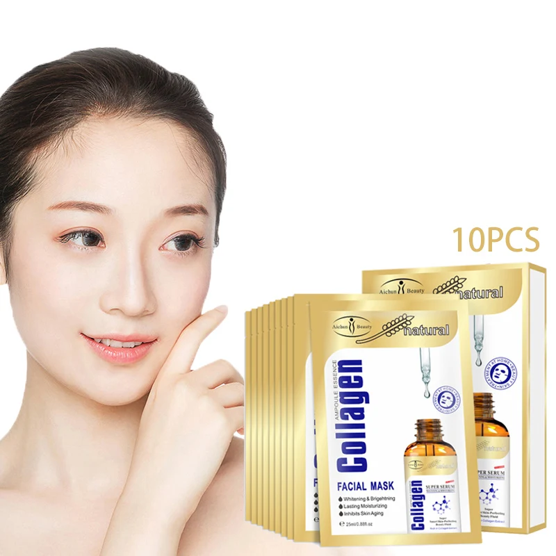 

Collagen Moisturizing Mask Inhibits Skin Aging Wrinkles Firm Skin Care Oil-Control Whitening Filling Water Skin Repair Face Mask