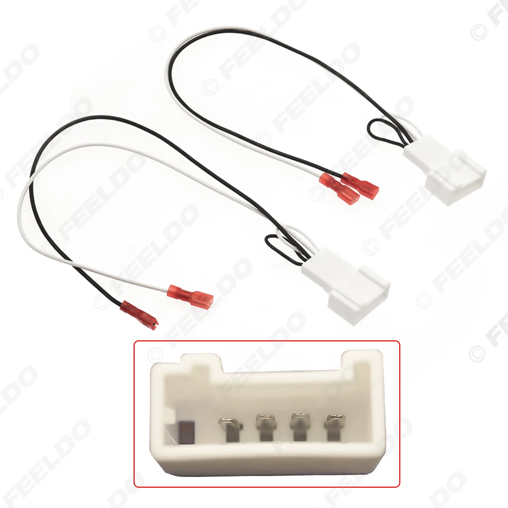 FEELDO Car 4Pin Stereo Speaker Wire Harness Adaptors For Toyota Subaru Auto Speaker Replacement Connection Wiring Plug Cables